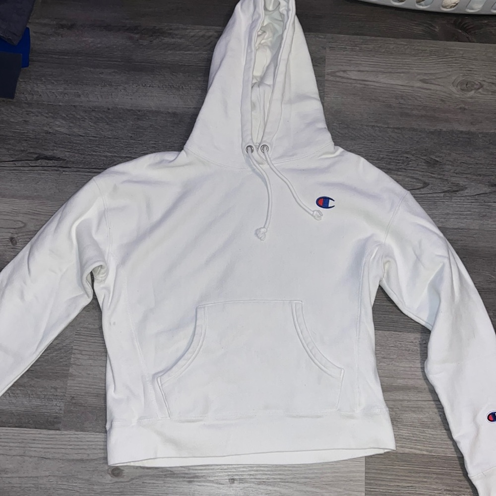 White Cropped Sweatshirt From Champion